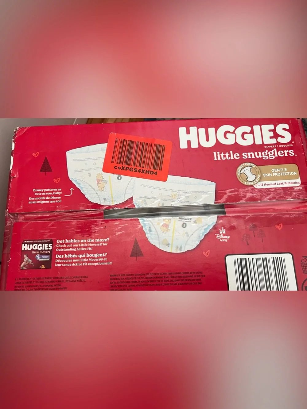Unopened box of Little Snugglers Size 1 Diapers - Red Pack 84 Diapers